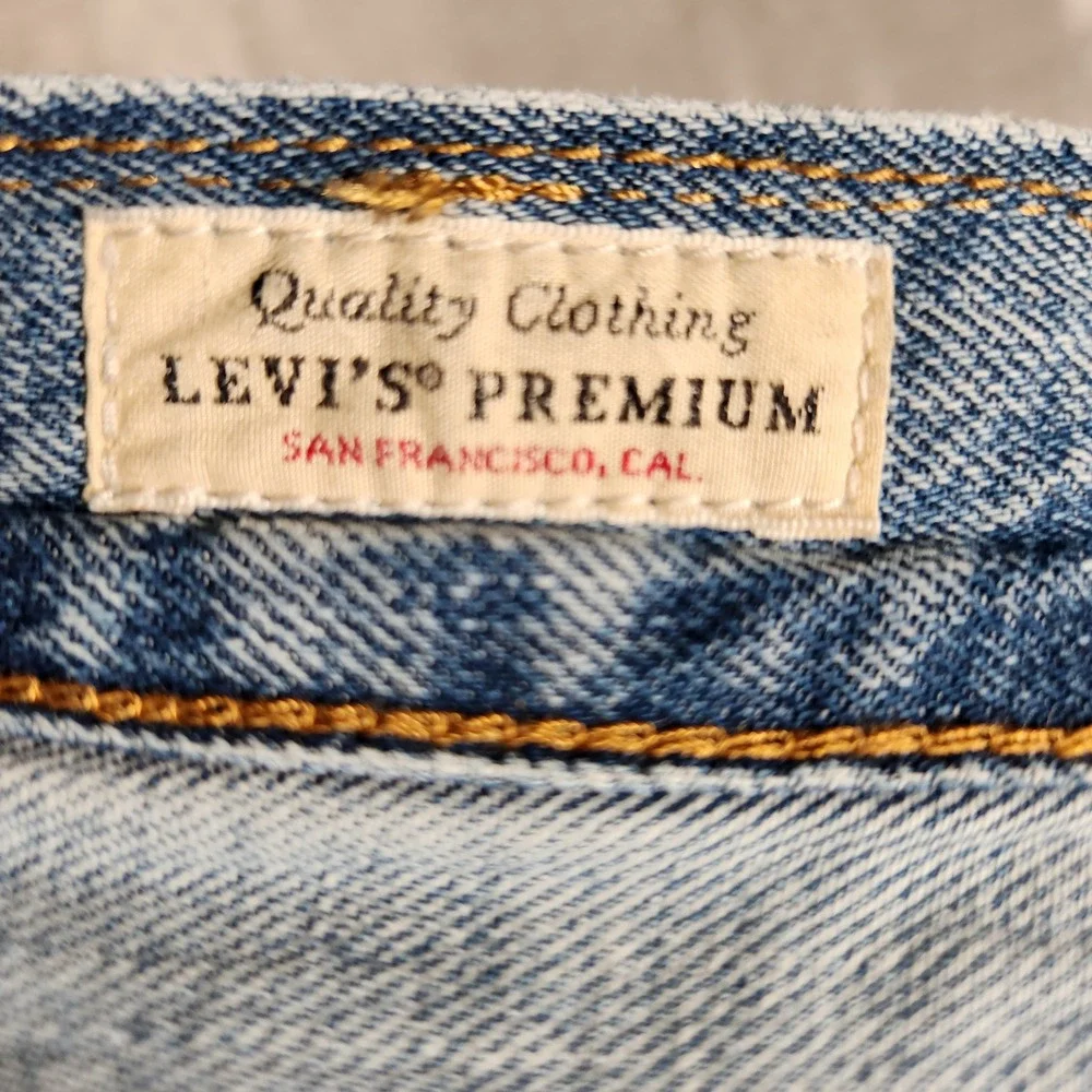 Levi's 505 Jeans Mens 38x29 Light Wash Premium Straight Fit Selvedge ID